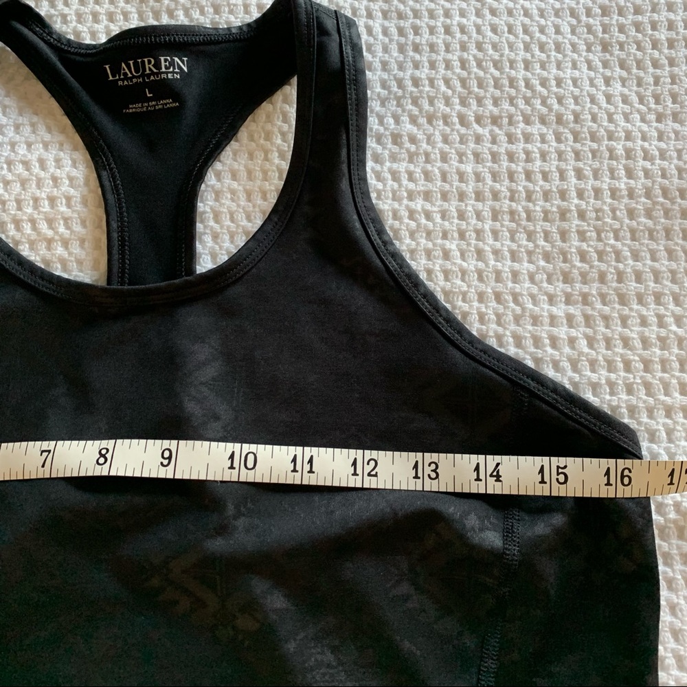 Ralph Lauren Black Patterned Racerback Tank Size Large - Picture 5 of 9
